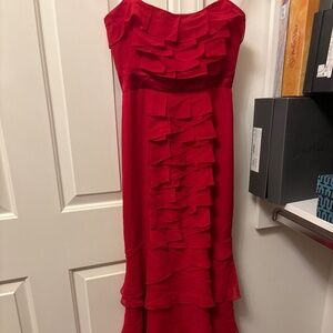 Red evening dress